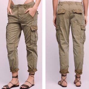 Free People Khaki Green Wild Nothing Cargo Pant - 6, runs LARGE!